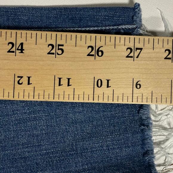 Madewell Mid Rise Skinny Jeans Women’s 27 Blue Distressed Raw Hem - Picture 9 of 9